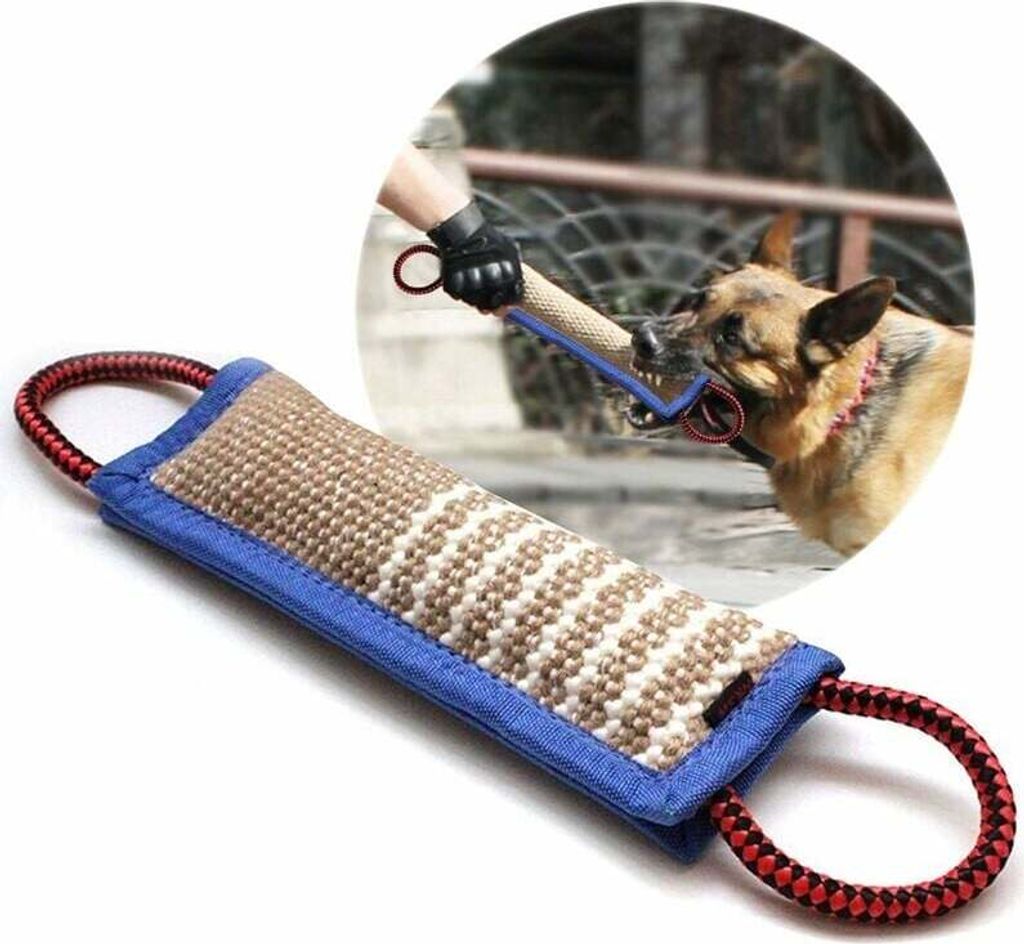 Beißpudding Hundespielzeug, 30 cm, 2 Griffe, Feuerlanzenschläuche - Dummy Schwimmende Trainingsrolle - Robuster Hundebeißpudding -