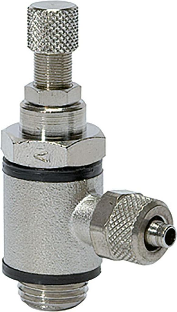 Riegler Drosselrückschlagventil, Zuluftdr. Schnellverschr.G1/4 Schl.8/6