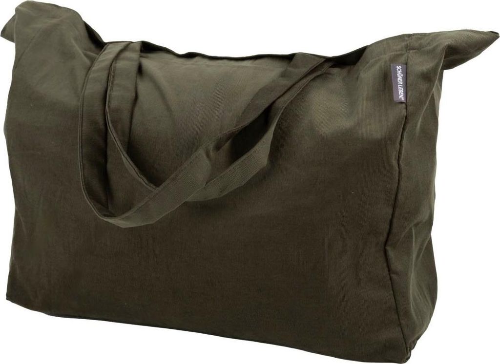 Tasche Shopper Cord aus Baumwolle army-grün von SCHÖNER LEBEN.