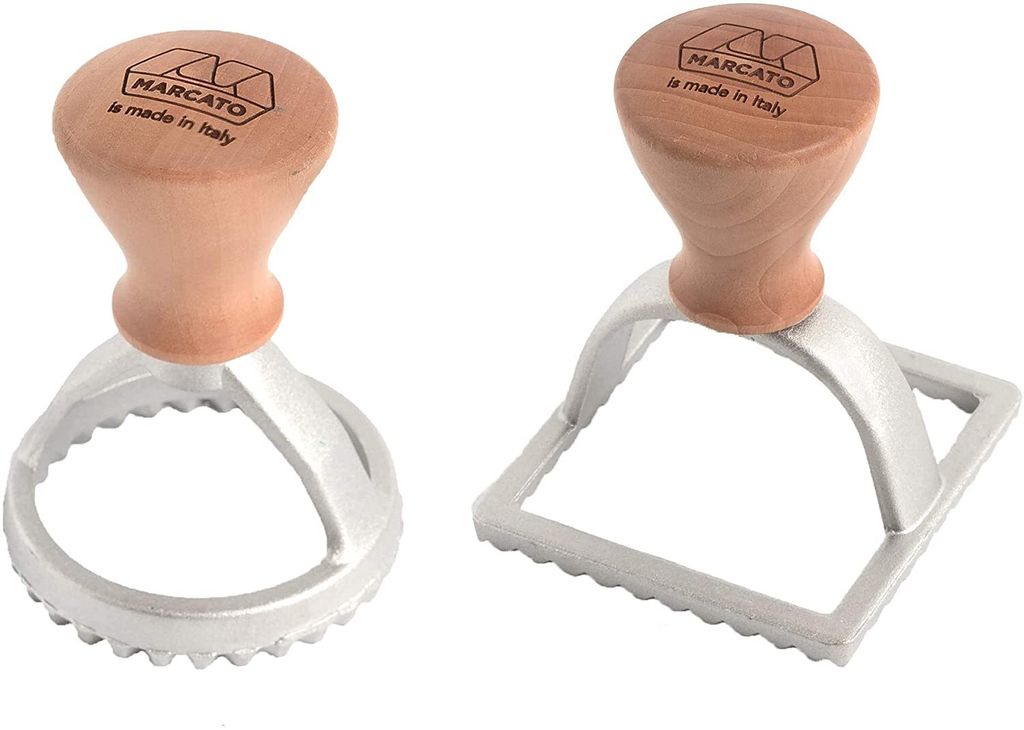 Marcato Ravioli und Cookie Cutter 2-teilig rund 58mm, rechteckig 58mm