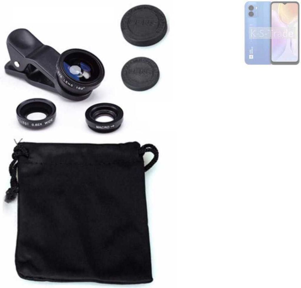 K-S-Trade Smartphone Kamera Linsen Set Kompatibel mit AGM Z1 3in1 Clip-On Kamera Adapter Macro Weitwinkel FishEye Fischauge Objektiv Linse