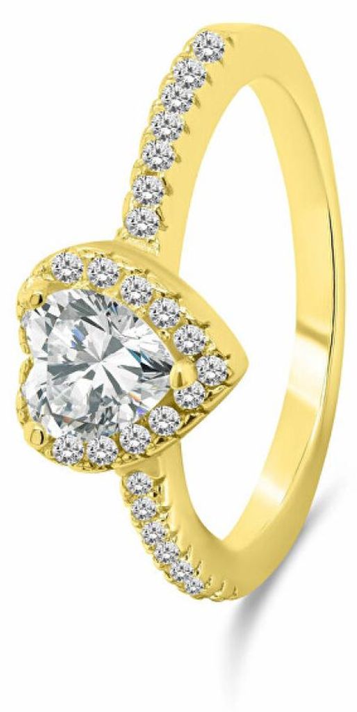 Romantischer vergoldeter Ring Heart RI047Y - Schaltung: 56 mm