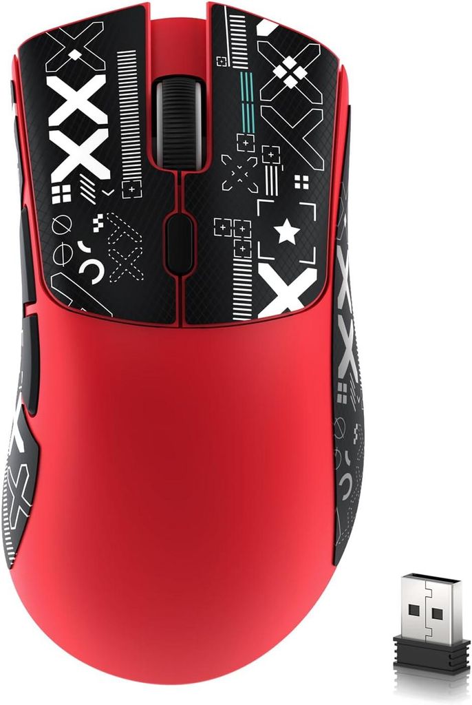 59g leichte kabellose Tri-Mode-Gaming-Maus mit PAW3311 Sensor, 18000 DPI, 2.4G/BT/USB-C, 5 programmierbare Tasten, Anti-Rutsch-Grip, für PC/Mac/Linux