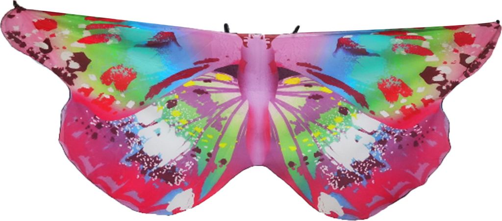 Kinder Butterfly Wings Cloak Hellfarbene Farbe Chiffon Halloween Fairy Kostüm für Home Party Performance Dekorationen-Pink Lila
