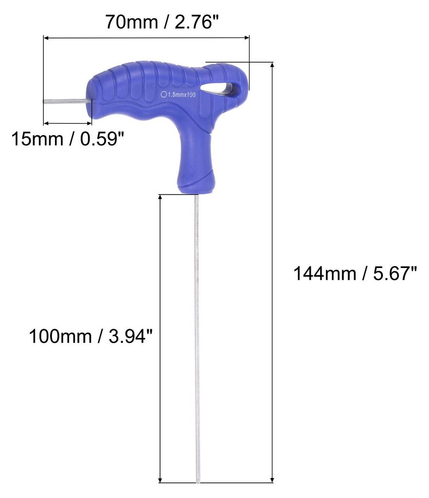 2Stk. 1,5mm Innensechskantschlš¹ssel T-Griff Sschlš¹ssel metrisch CR-V Stahl Innensechskantschlš¹ssel Satz fš¹r Heimreparaturen Reparaturwe...