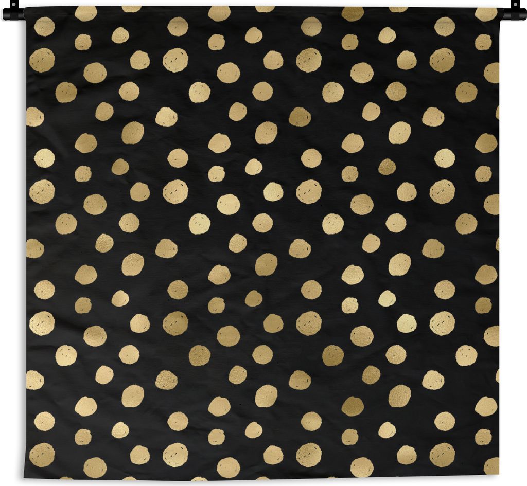 MuchoWow Wandteppich Wandbehang Muster - Punkte - Gold 150x150 cm Tapisserie Dekoration Wandtuch - Wohnaccessoires - Modernes