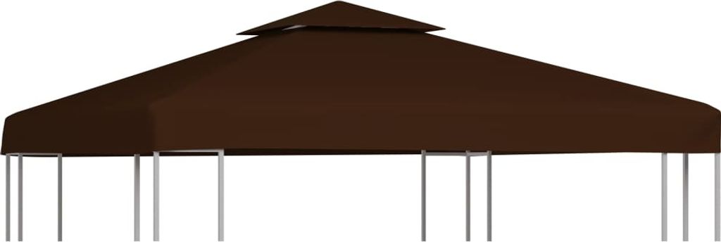 The Living Store Pavillon-Dachplane mit Kaminabzug 310 g/m² 3x3 m Braun