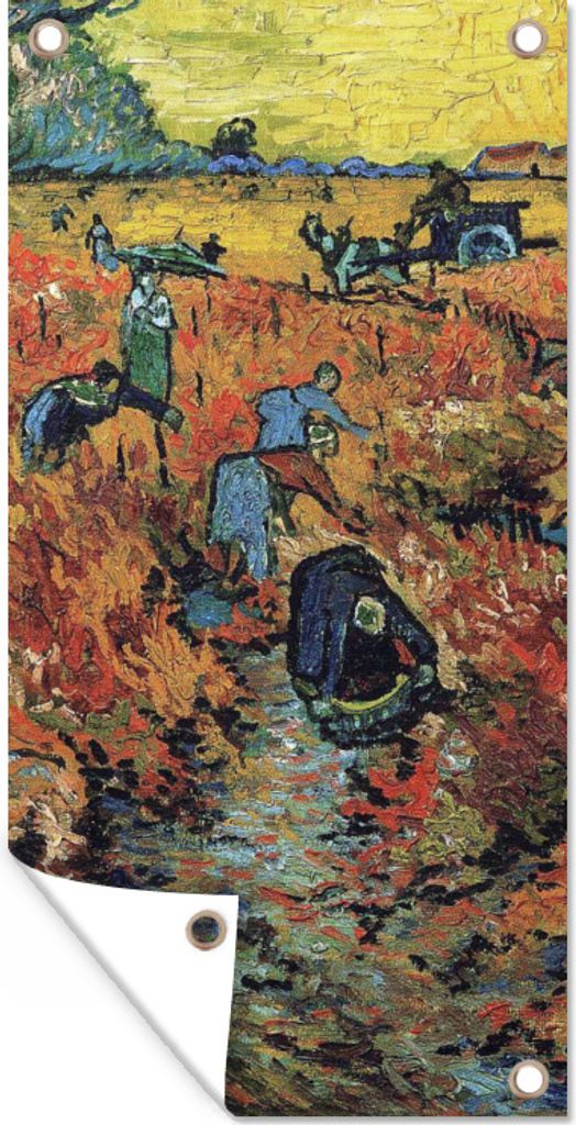 MuchoWow 30x60 cm Outdoor-Poster Gartendeko Sichtschutz Garten Poster für den Garten Der rote Weinberg - Vincent van Gogh