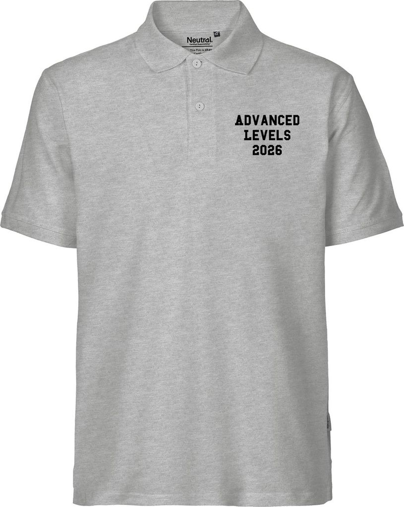 Huuraa Herren Polo Shirt Advanced Levels 2026 Abschluss Großbritannien XL Sport Grey Bio Baumwolle Fairtrade Poloshirt Geschenkidee