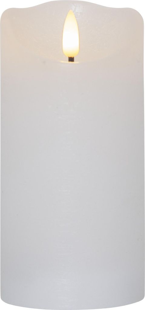 LED Echtwachs-Kerze ''Flamme Rustic'', weiß, 15x7.5cm, Produktbild 