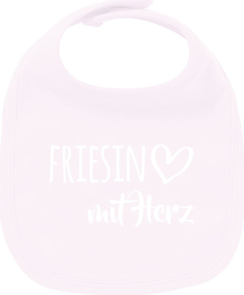 Huuraa Unisex Babylatz Friesin mit Herz Geschenk Babypink Baumwolle Friesin Mitbringsel