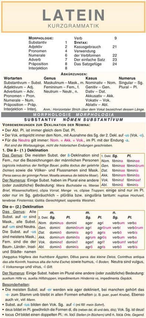 Latein - Kurzgrammatik: Die komplette Grammatik anschaulich und verständlich dargestellt