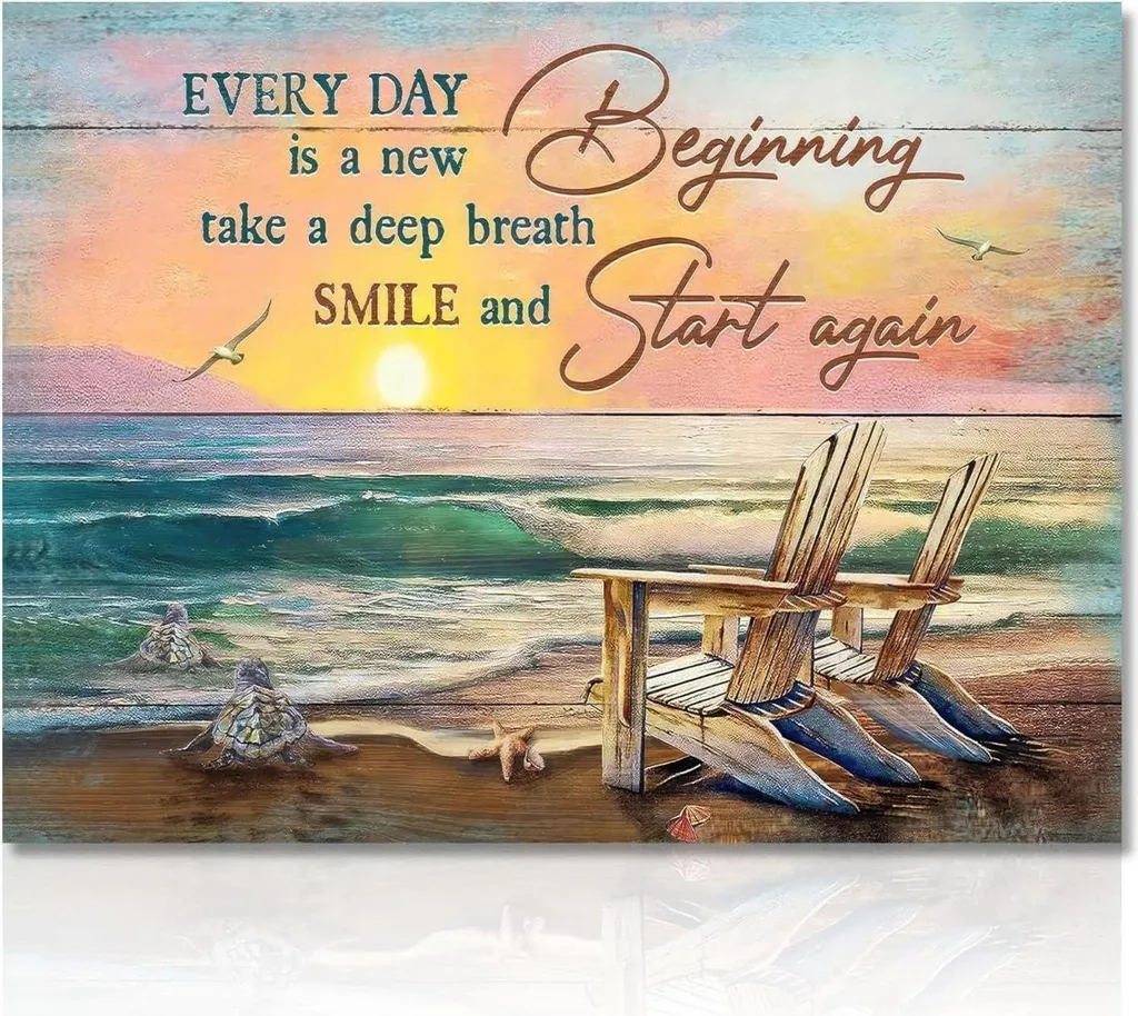 Decorazione Murale Tartaruga Marina 30x40 | Tela Mare con Citazione
