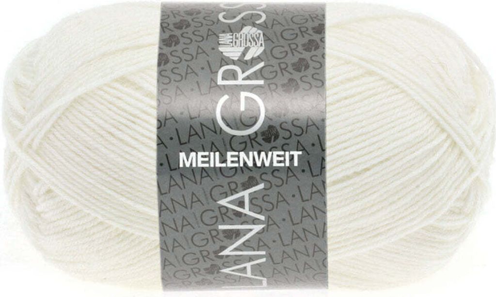 A ball of white yarn with a label.