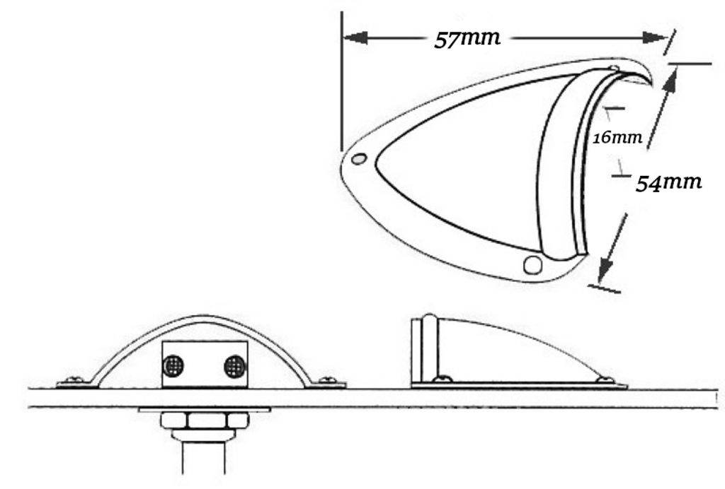Lüftungsblech z. Schutz 57x54x16 mm , 1 Stück