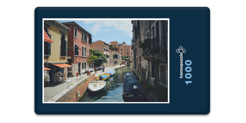 hansepuzzle 16082 - Kanal in Venedig Puzzle, 1000 Teile, Orte, 60,0 x 46,0cm mit hochwertiger Aufbewahrung, Kartonbox & Beutel