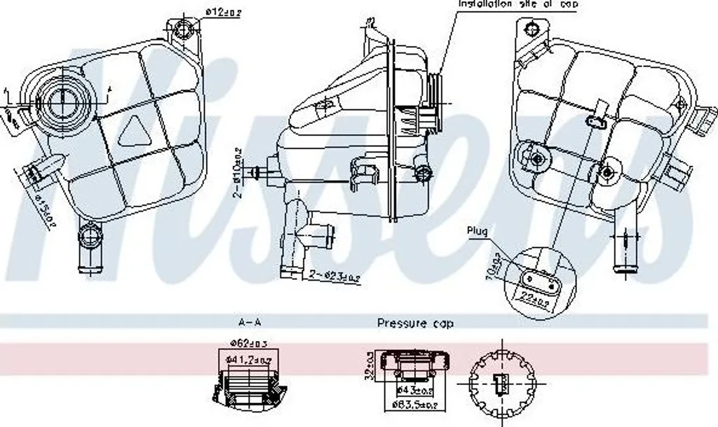 Vase d'expansion Nissens 996207 pour Mercedes Classe M GLS GLE 1665000049
