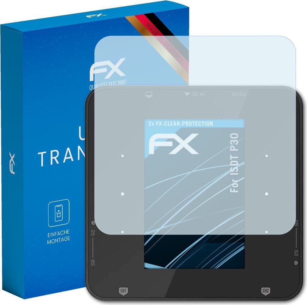 atFoliX FX-Clear 2x Schutzfolie kompatibel mit ISDT P30 Displayschutzfolie
