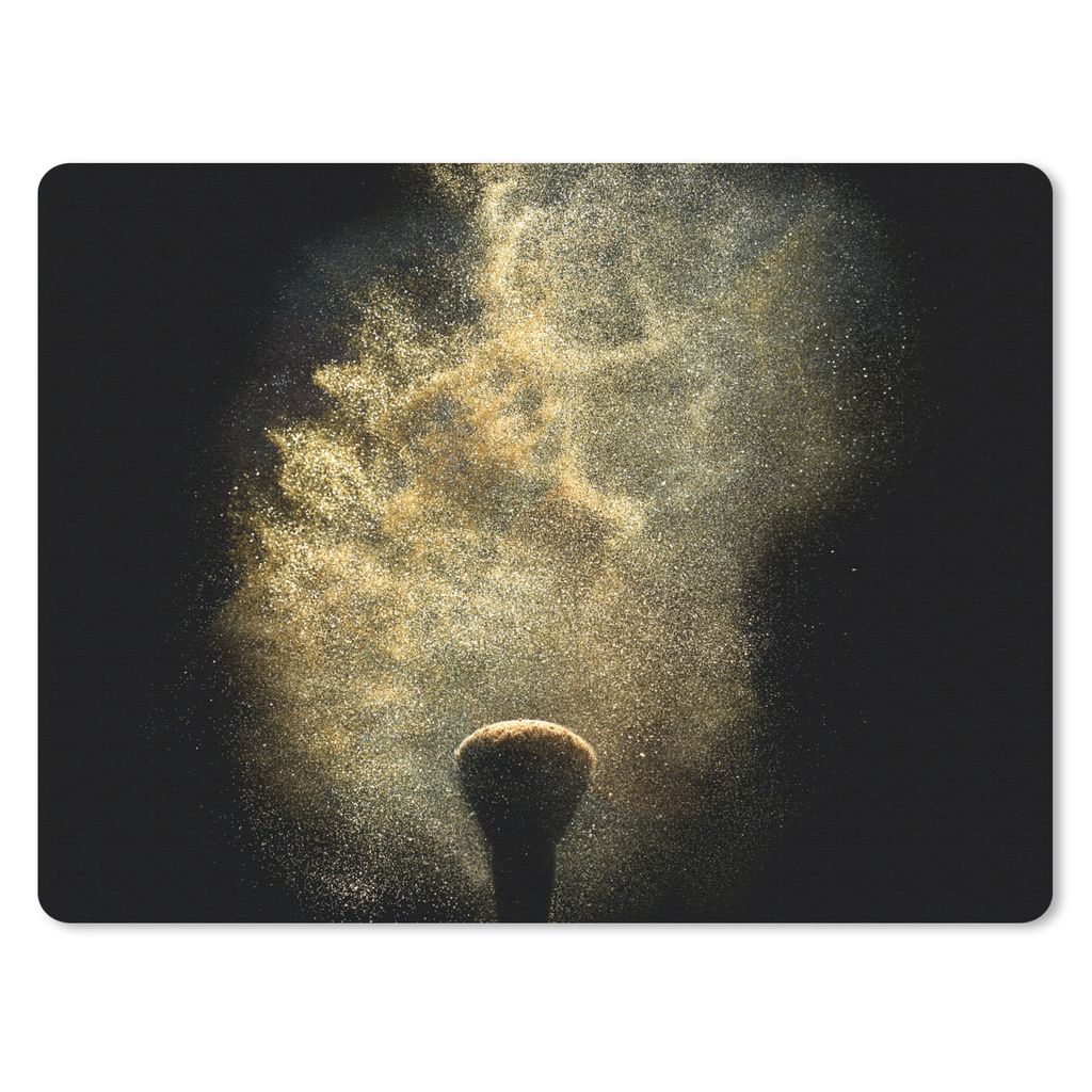 MuchoWow Mauspad Mousepad Goldpulver auf schwarzem Hintergrund 23x19 cm - Mousepads - Maus Mat - Pad - Mausunterlage - Schreibtischunterlage - Ma...
