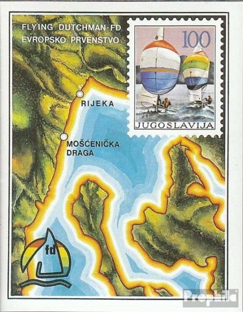 Briefmarken Jugoslawien 1986 Mi Block28 (kompl.Ausg.) postfrisch Segel-EM in Flying-Dutchman Klasse