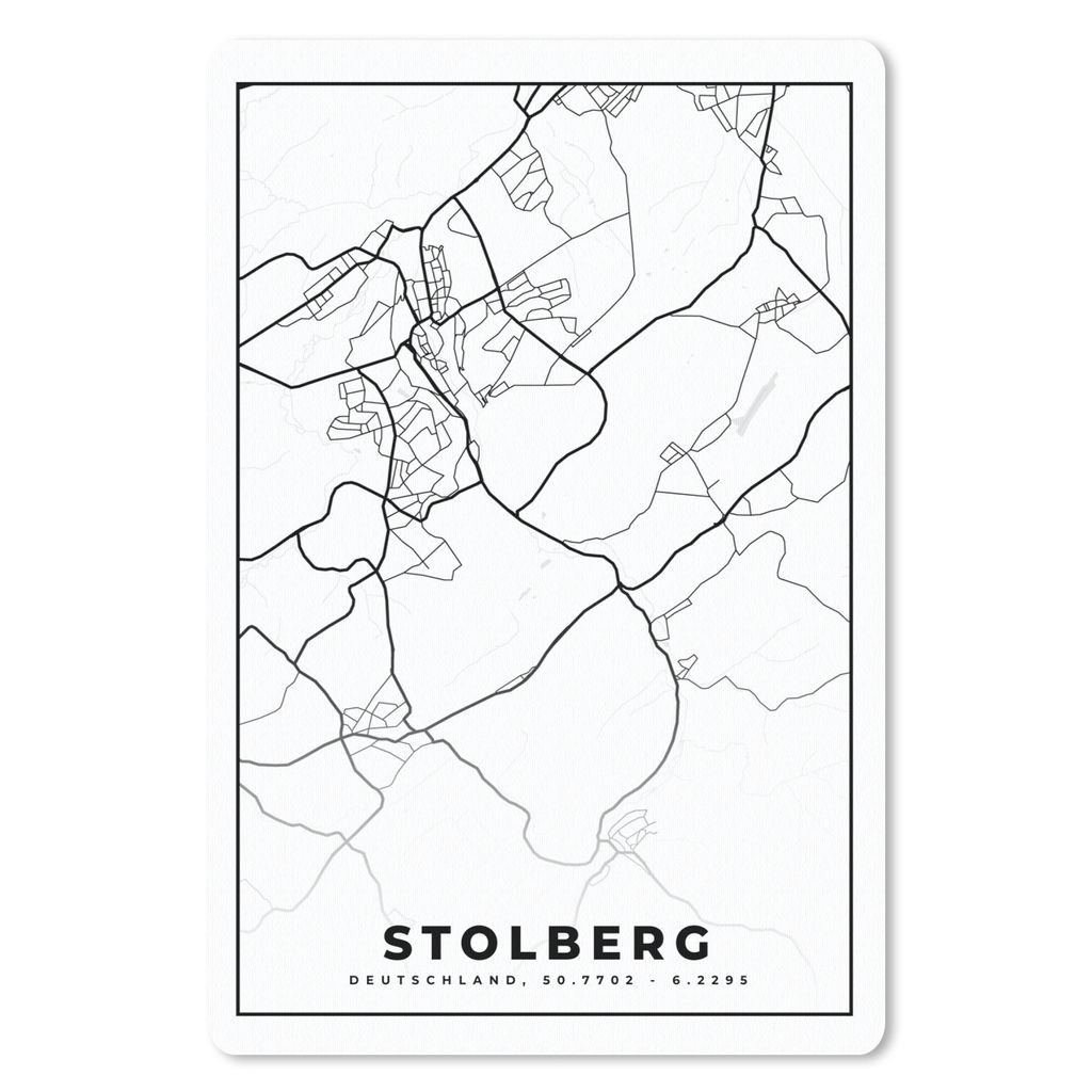 MuchoWow Mauspad Mousepad Stolberg - Karte - Stadtplan 18x27 cm - Mousepads - Maus Mat - Pad - Mausunterlage