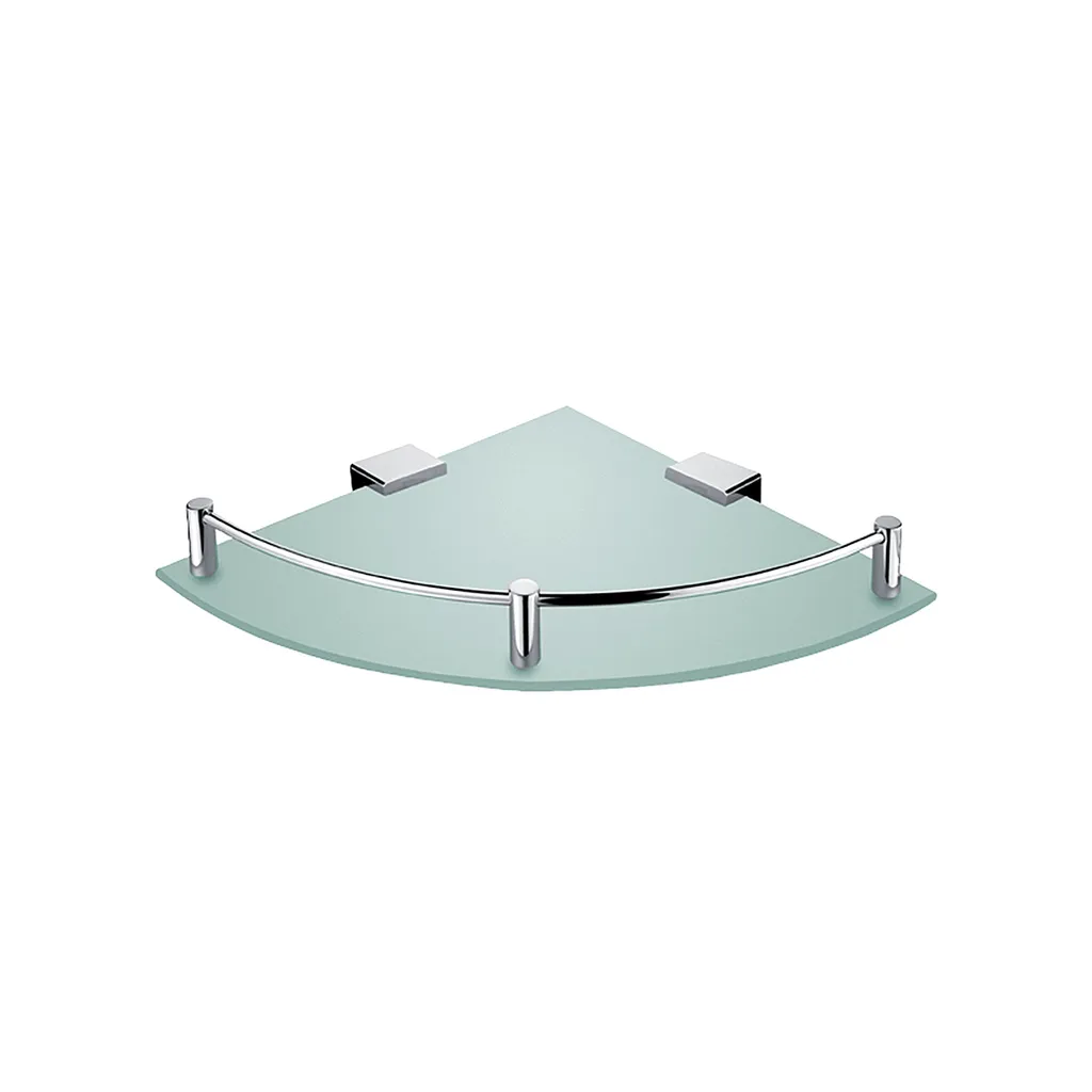 Tablette d'angle KIBO 27 cm - Étagère en verre mat avec bordure élégante