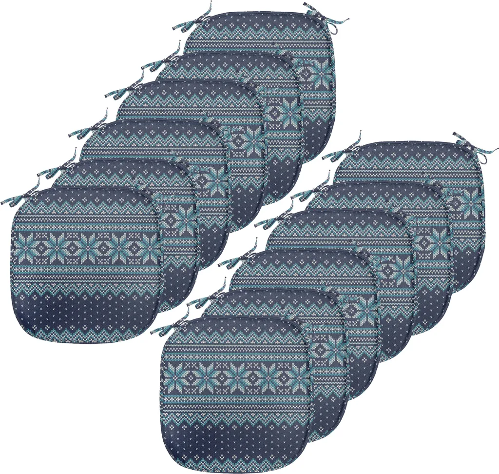 Coussin de Chaise Anti-Glisse et Imperméable 40x40, Lot de 12 Turquoise