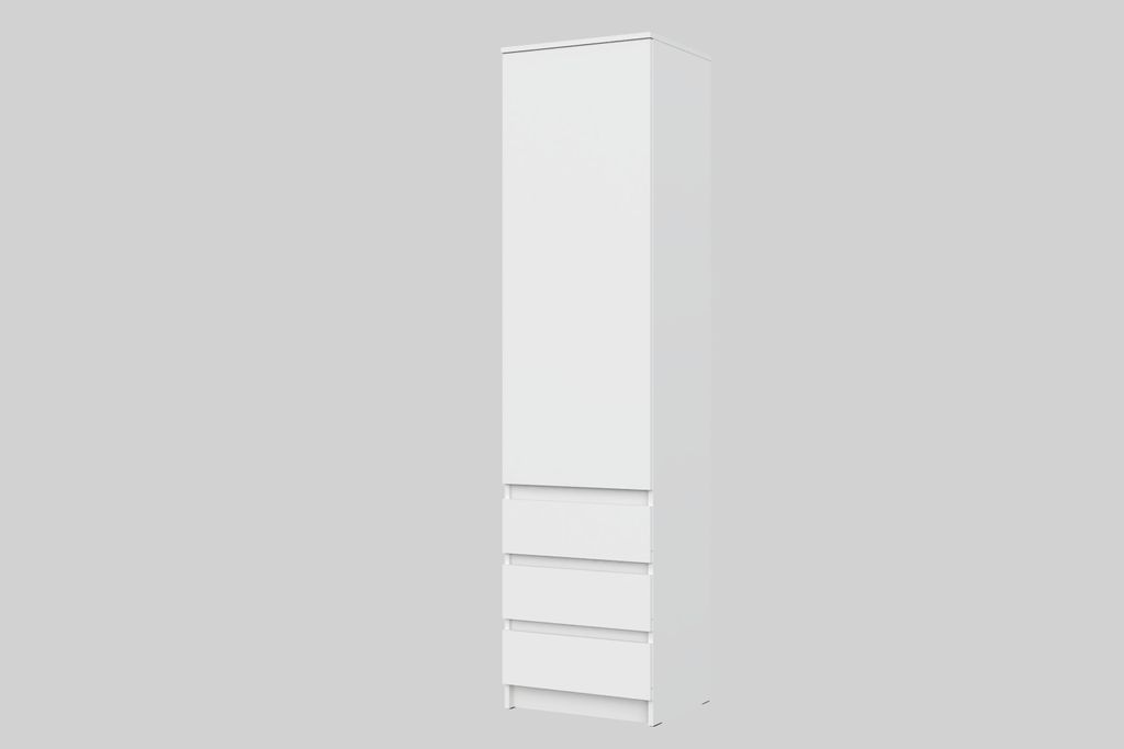 Skriňa raumhirsch, biela, rozmery: 50 x 203 x 43 cm Obrázok produktu 