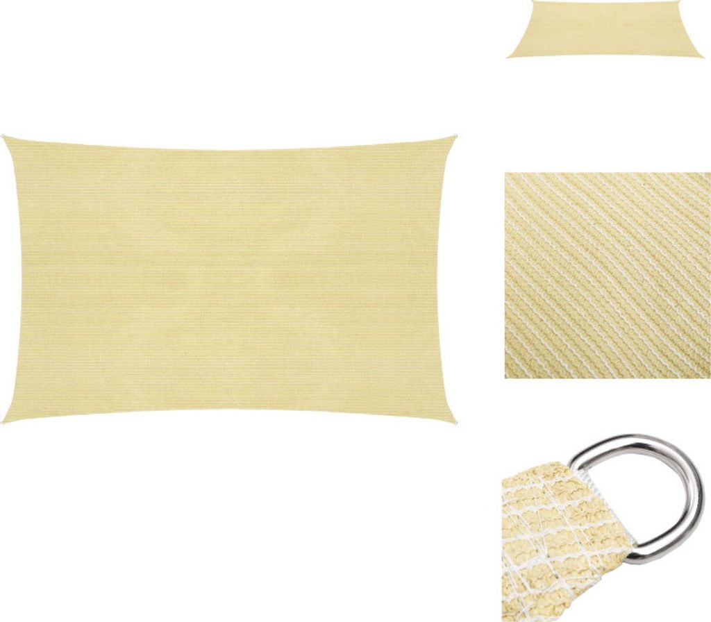 vidaXL Sonnensegel 160 g/m² Beige 3,5x4,5 m HDPE - Sonnenschirme & Sonnenschutze
