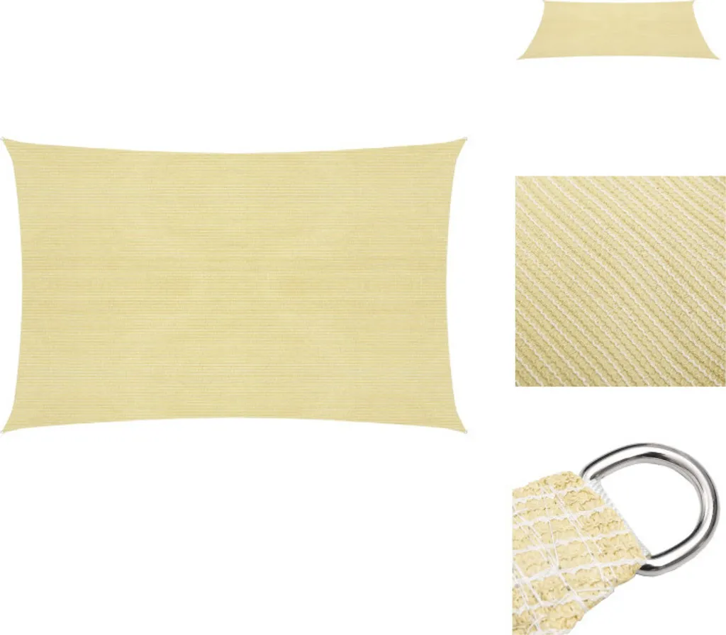 Occasione vidaXL: Vela da Sole 3x4,5 m Beige HDPE al Miglior Prezzo