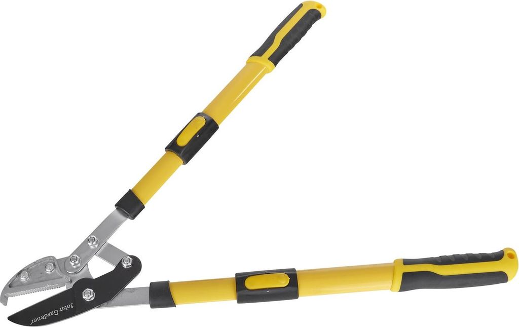 Profi-Teleskop-Astschere Mit Ambossfunktion, Verstellbar Von 680 Bis 940 Mm, Hcs-Stahlklingen Mit Teflonbeschichtung, Rutschfeste Pp/Tpr-Griffe.