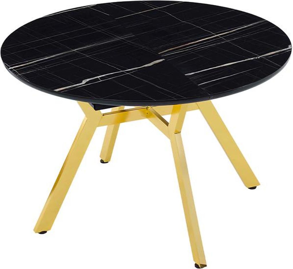 Esstisch Rund Esszimmertisch Essecke Esszimmermöbel Tisch Schwarz Modern