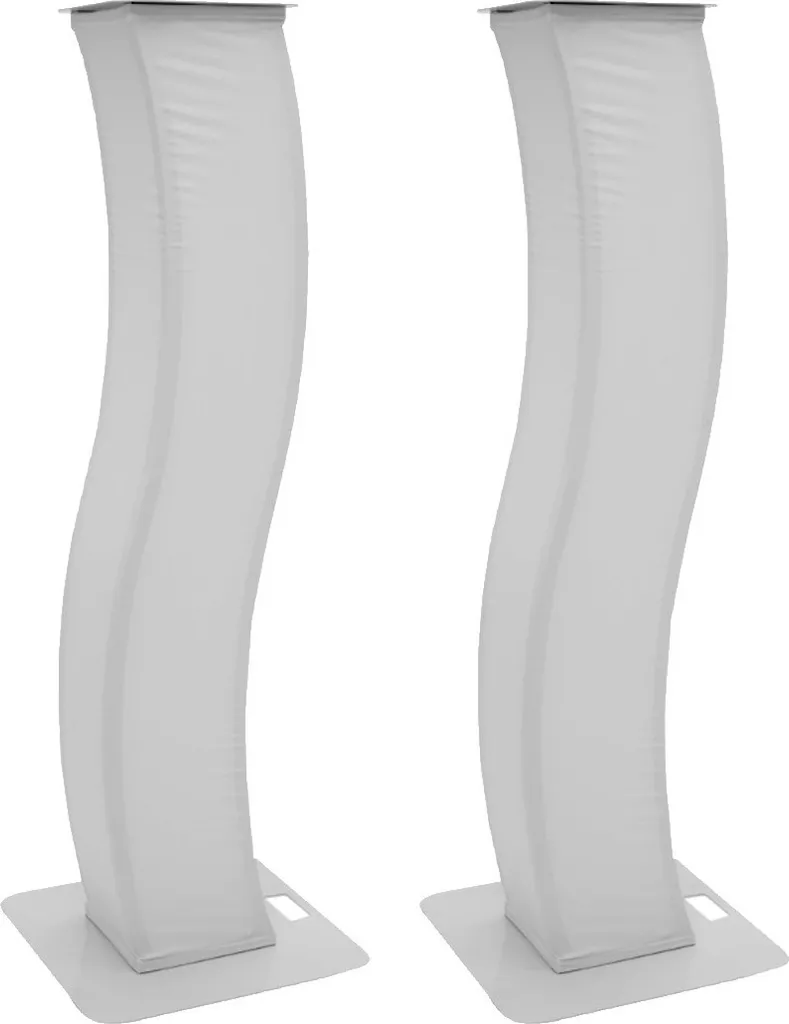 Kit Totem Scène DJ 150cm Blanc pour Lyres - Structure Courbe avec Housses