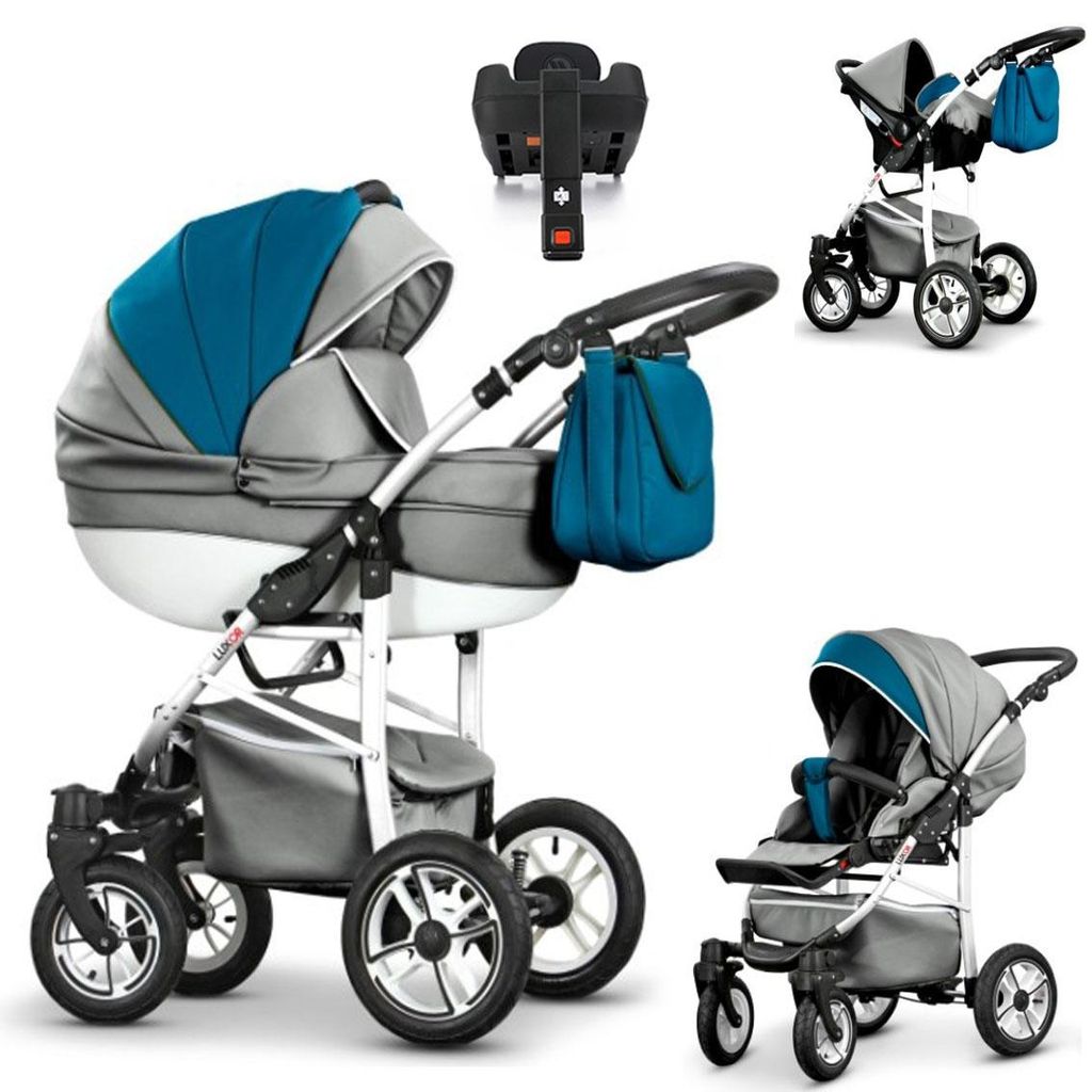 Kinderwagen-Set Craft Eco 5 in 1 inkl. Sportsitz, Autositz, Iso Base und Zubehör - 17 Teile - in 16 Farben