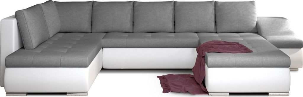 Wohnlandschaft mit Bettfunktion Polstergarnitur Ecksofa mit Schlaffunktion und Bettkasten Couch für Wohnzimmer Schlafsofa Sofagarnitur Sofa Eckcou...