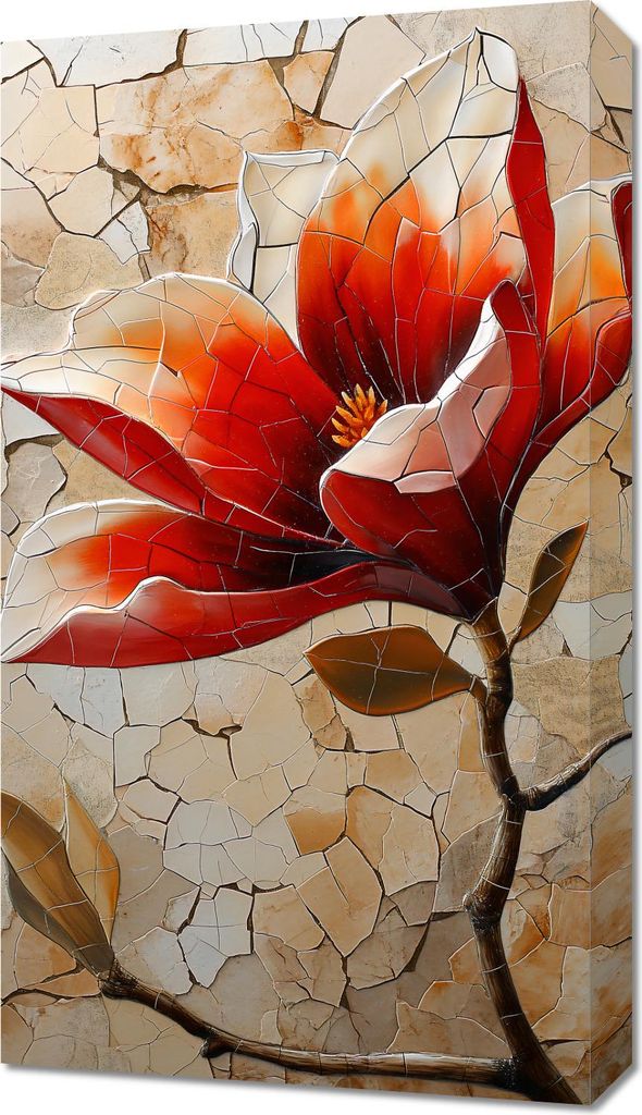 Bild 40x70cm Mosaik aus Glasblume