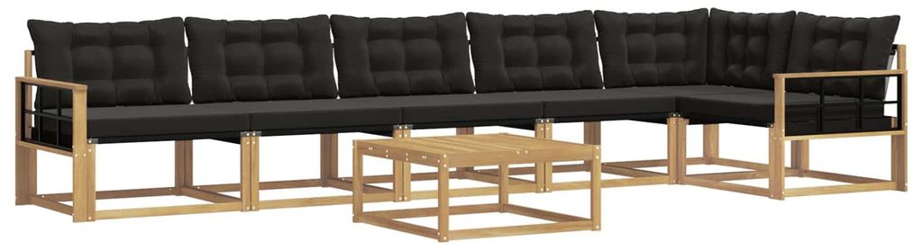 vidaXL Outdoor-Sofagarnitur 7 pcs Weiß und Schwarz 79 x 79 x 37 cm