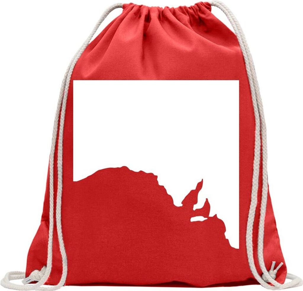 Kiwistar - Turnbeutel - rot - South Australia- Australien - State - Fun Rucksack Sport Beutel Gymsack Baumwolle mit Ziehgurt