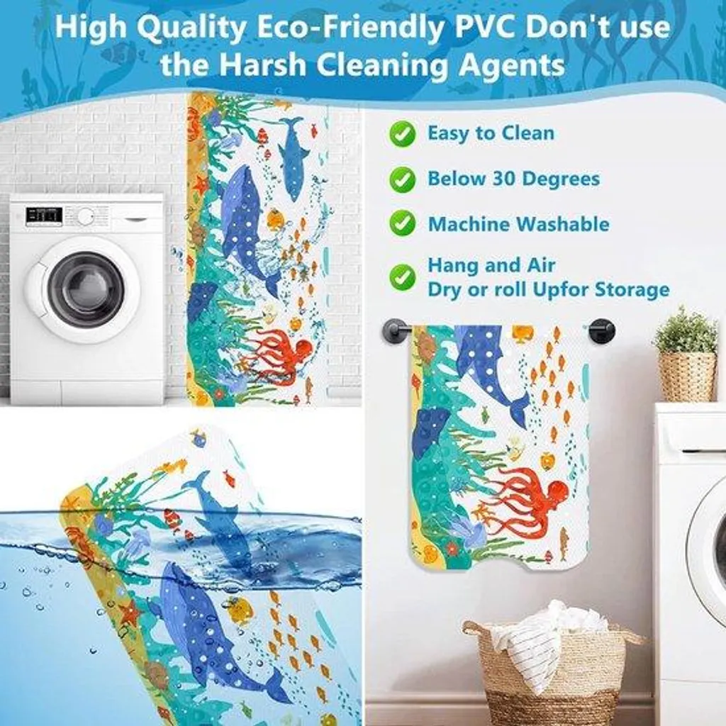 Tapis de bain 200 picots antidérapants sans BPA lavable en machine 100cm