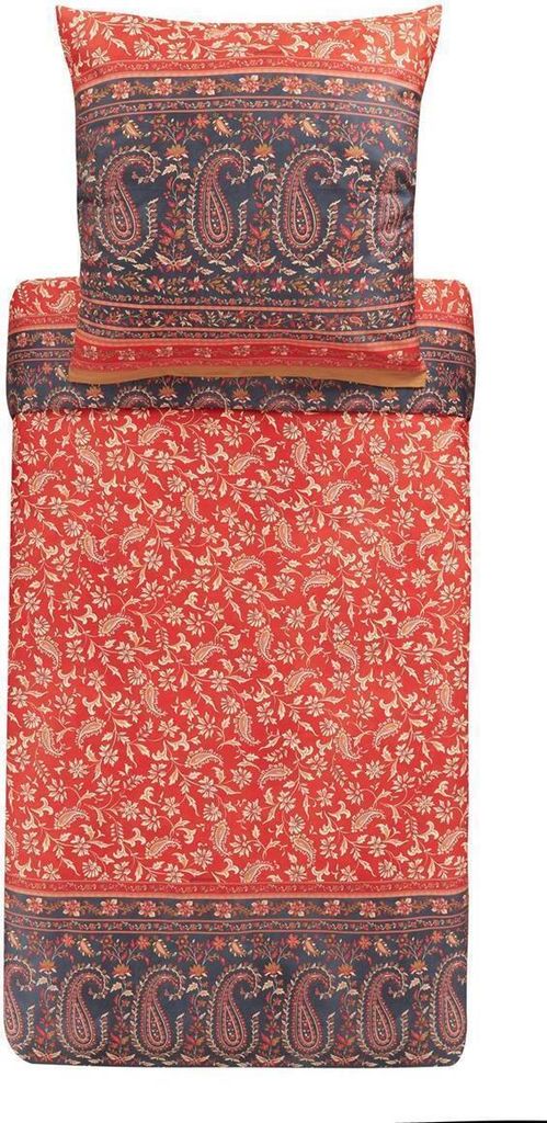 Bassetti Mako-Satin Bettwäsche-Garnitur Como Farbe Rot-R1 Größe 135x200 + 1x 80x80 100% Baumwolle