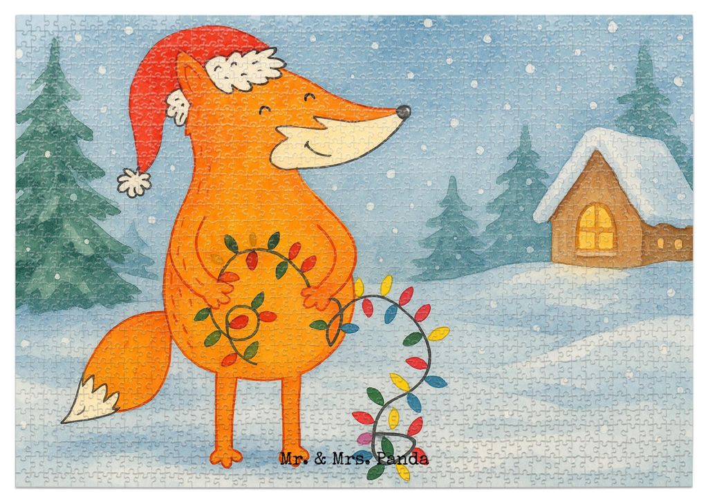 Mr. & Mrs. Panda Puzzle Fuchs Weihnachten Design 1500 Teile - Weiß - Geschenk, 500, 2000, Weihnachtszeit, Weihnachtsmann, Winter, Nikolaus, Puzzle...