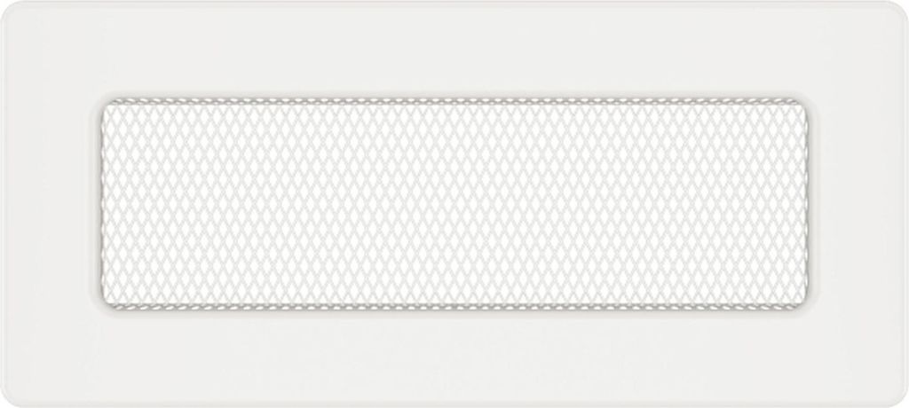 Kaminlüftungsgitter Weiß 11x24 cm – Lüftungsgitter für Kamin, Ofen oder Wand – Metall, rechteckig