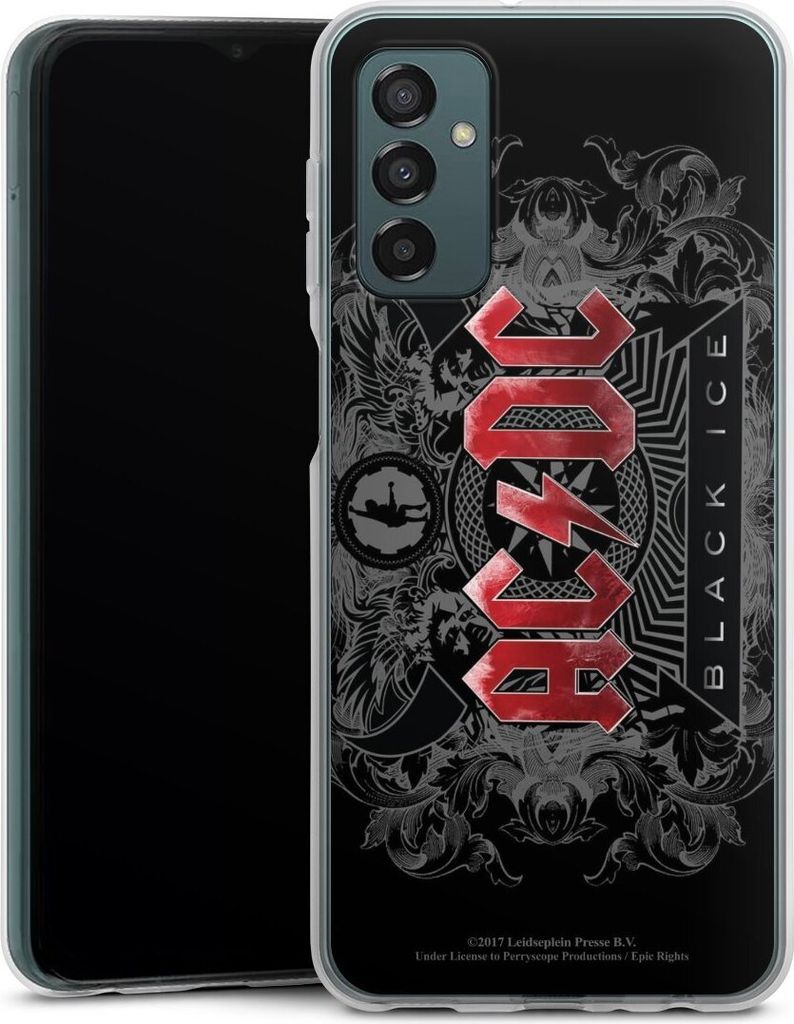 DeinDesign Handyhülle für Samsung Galaxy M23 5G Silikon Hülle Case Smartphone Schutzhülle ACDC Black Ice Fanartikel