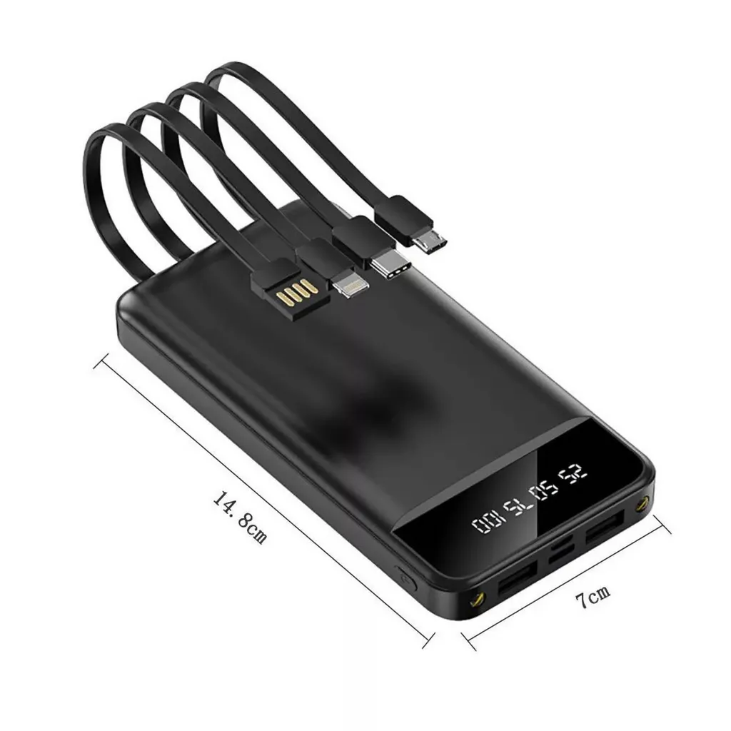 Banque d'Alimentation Haute Capacité avec 4 Câbles de Charge Intégrés - 6
