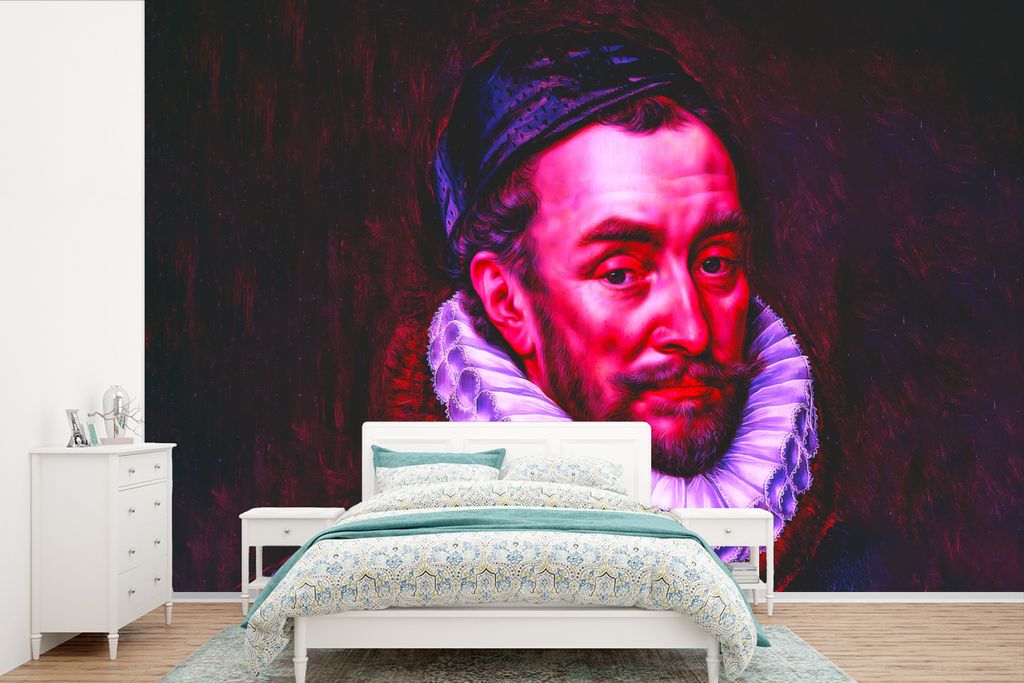 MuchoWow Fototapete für Wohnzimmer oder Schlafzimmer Wandtapete Vinyl Motivtapete Wilhelm von Oranien - Adriaen Thomasz - Rot - 525x350 cm - Das...