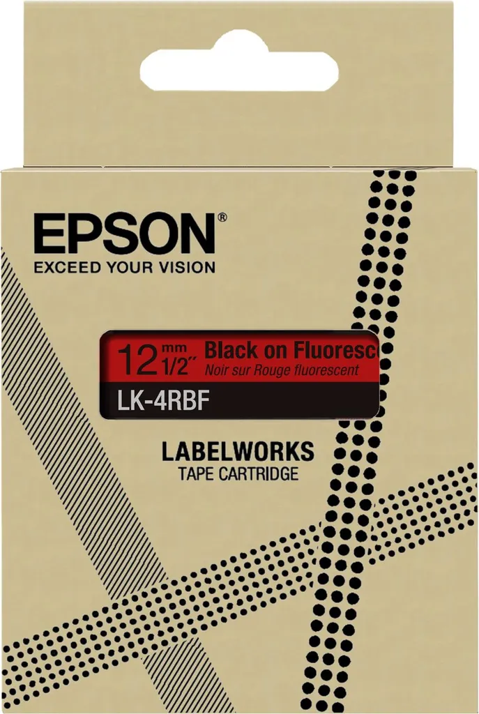 Ruban Epson LabelWorks LK-4RBF rouge fluorescent 12mm - 3