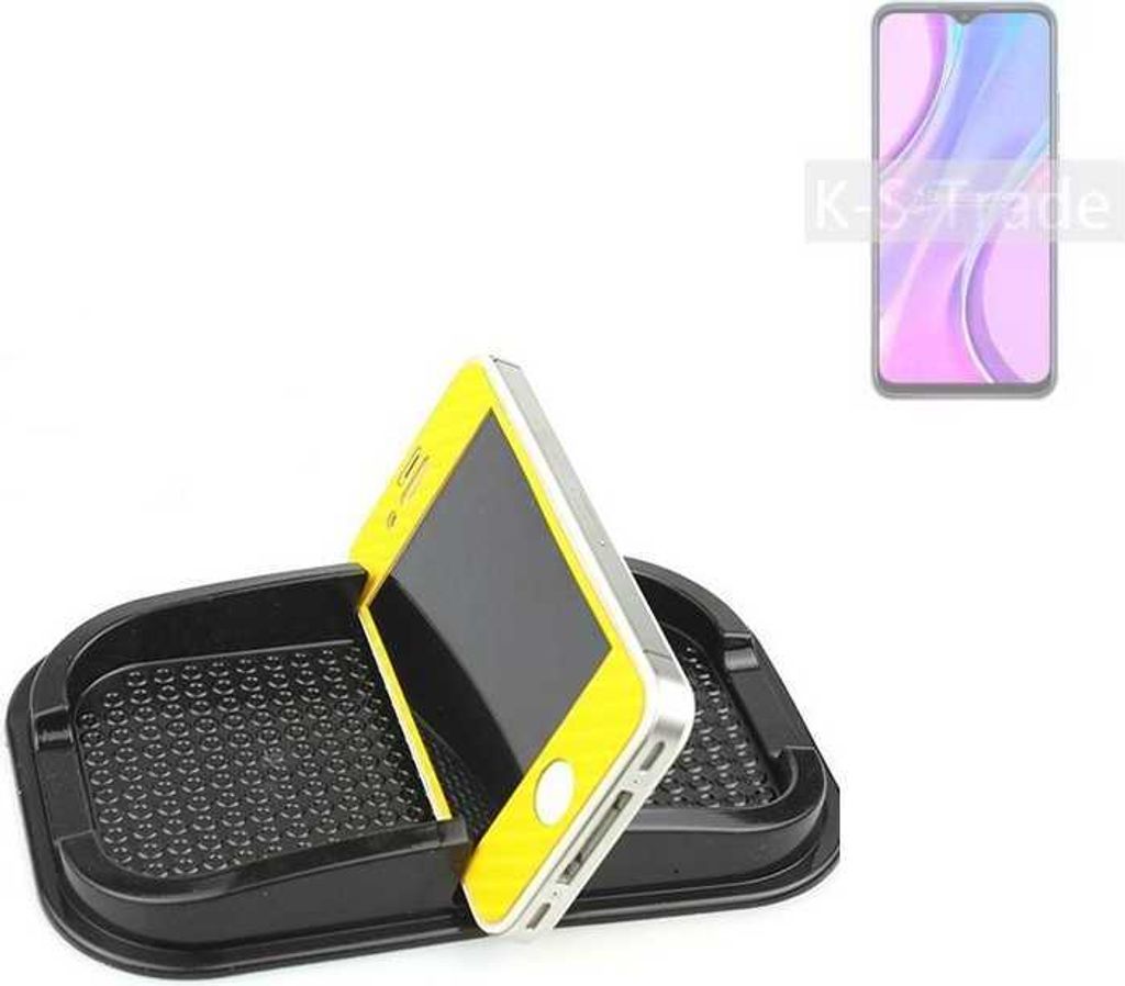 K-S-Trade Auto Anti Rutsch Matte Smartphone-Halter kompatibel mit Xiaomi Redmi 9 Haft Pad Armaturenbrett Handy-Halterung Silikon