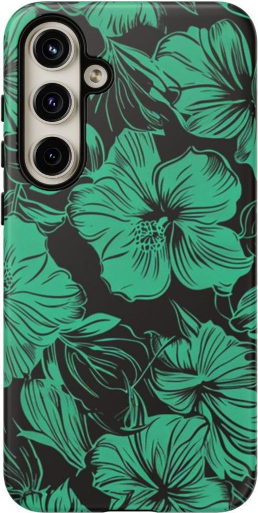 Grünes Hawaii-Blumenmuster – Hülle Kompatibel mit Galaxy S24 Plus