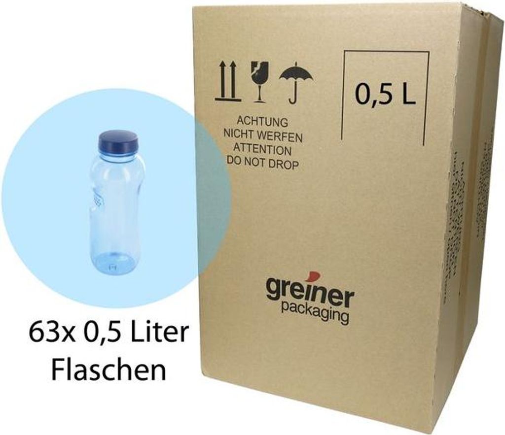63x Kavodrink 0,5 Liter Trinkflasche Wasserflasche aus Tritan (BPA frei) Flasche Sport *SPARPREIS