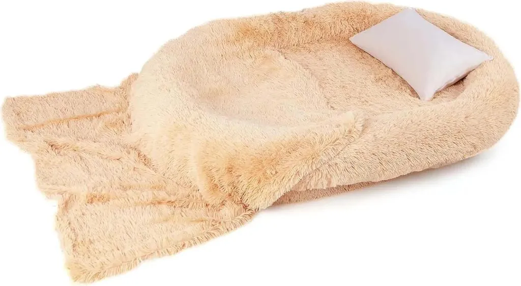 Lit anti-stress pour chien et humain géant 171x115 cm lavable Tea Brown